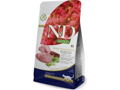 N&D GF Quinoa CAT Weight Management Lamb & Broccoli 5 kg