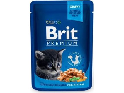 Kapsička pro kočky Brit Premium Cat Chicken Chunks for Kitten, 100 g