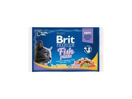 Kapsičky pro kočky Brit Premium Cat Fish Plate, 4x100 g