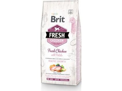 Granule pro štěňata Brit Fresh, Chicken&Potato Healthy Growth, 12 kg