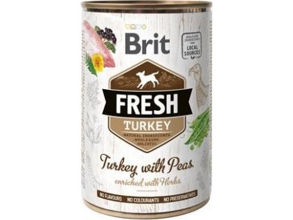 Konzerva pro psy Brit Fresh, Krůta s hráškem, 400 g