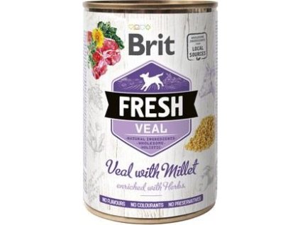 Konzerva pro psy Brit Fresh, Veal with Millet, 400 g