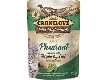 Kapsiška pro kočky Carnilove Cat Pouch Pheasant & Raspberry Leaves, 85 g