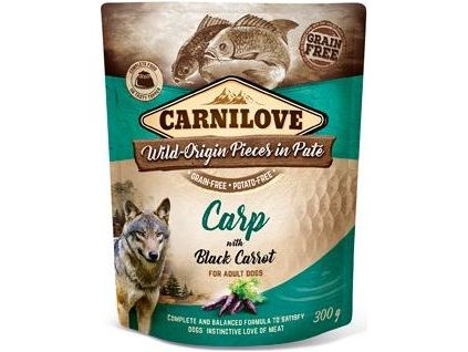 Kapsička pro psy Carnilove Pouch Paté Carp & Black Carrot, 300 g