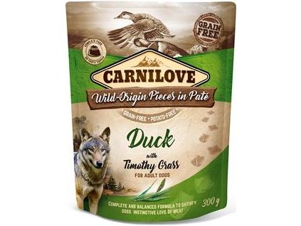 Carnilove Dog Pouch Paté Duck & Timothy Grass 300 g