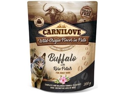 Kapsička pro psy Carnilove Pouch Paté Buffalo & Rose Petals, 300 g