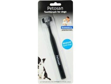 Zubní kartáček pro psy Petosan, dvouhlavý, medium