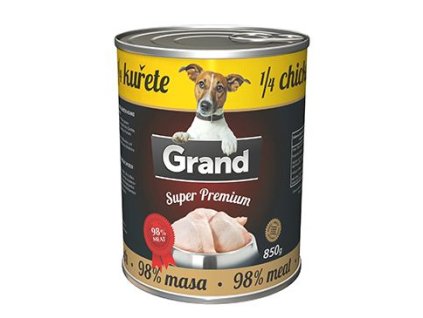 Konzerva pro psy Grand, s 1/4 kuřete, 850 g