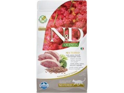 Granule pro kočky N&D Quinoa CAT Neutered Duck &Broccoli&Asparagus, 1,5 kg