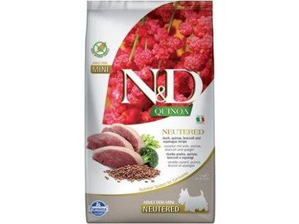 Granule pro psy N&D Quinoa DOG Neutered Duck&Broccoli&Asp, 2,5 kg