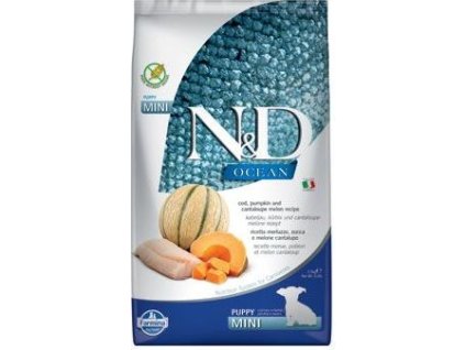 Granule pro psy N&D OCEAN DOG Puppy Mini Codfish & Pumpkin&Melon, 2,5 kg