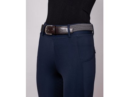 Pásek elastický kožený Fager, brown/grey