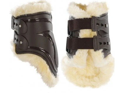 Kamaše zadní New Evolution Equestro, s beránkem, pár, hnědé (Velikost COB)