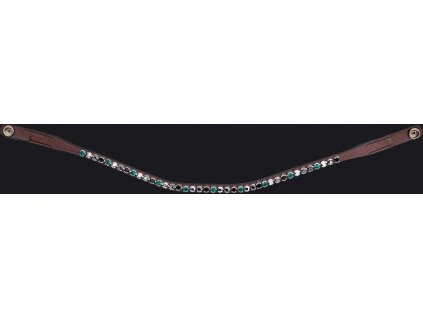 Čelenka PresTeq, brown/emerald (Velikost PONY)