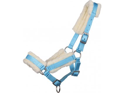 Ohlávka hříběcí Q-essentials, s beránkem, baby blue