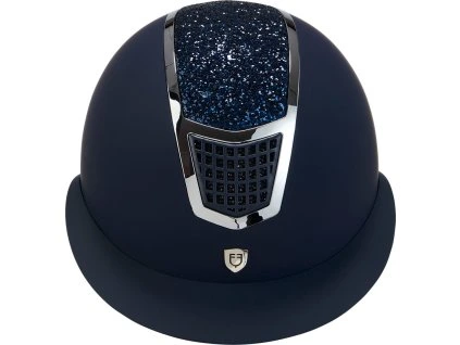 Helma jezdecká Eclipse Stone Mat Wide Visor Equestro, navy/silver (Obvod hlavy 59-61 cm)