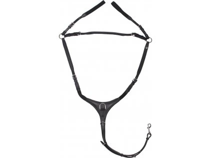 Poprsník kožený Luxury QHP, černý (Varianta PONY)