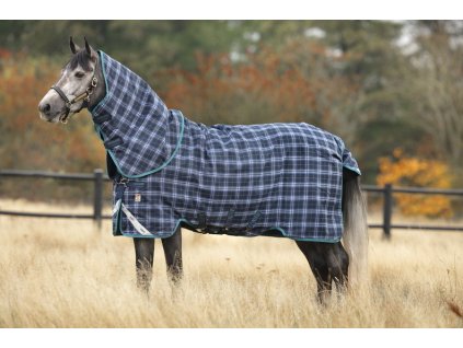 Deka výběhová Rhino Plus Vari Layer®, s krkem, 250 g, navy check/teal