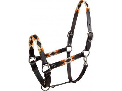 Ohlávka kožená Polo N Equestro, černá (Velikost COB)