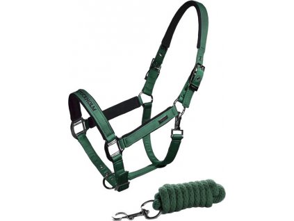 Set ohlávky s vodítkem Sycamore Green Equestrian Stockholm, dark green