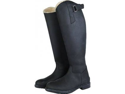 Boty jezdecké Flex Country HKM, zimní, juniorské černé