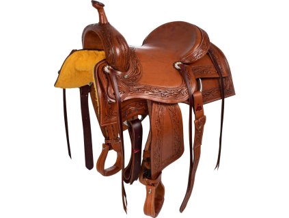 Sedlo westernové Team Penning Border Stamp McBryan, chestnut