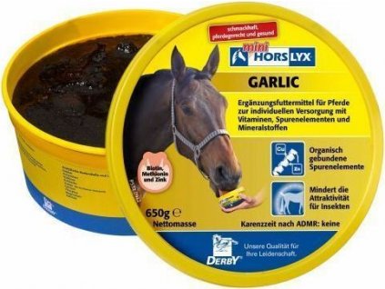 Liz pro koně Garlic HORSLYX, s příchutí česneku, 650 g