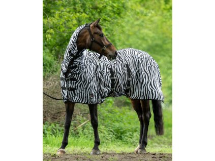 Deka proti hmyzu Zebra HKM, s krkem, bílá/černá