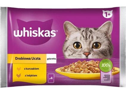 Kapsičky pro kočky Whiskas Core, drůbeží ve šťávě, 4x85 g