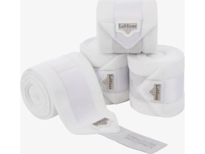Bandáže fleecové Polo LeMieux, 4 ks, 2,45 m/3,8 m, bílé