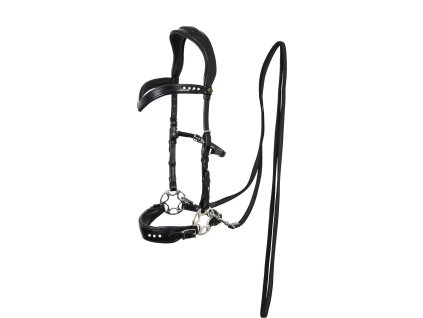 Uzdečka Hackamore Glory F.R.A., černá (Velikost PONY)