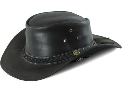 Klobouk kožený Braid Lakota, hnědý