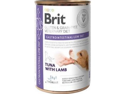 Konzerva pro psy Gastrointestinal Low Fat Brit VD GF, 400 g