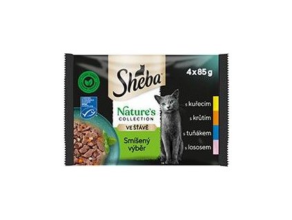 Kapsičky pro kočky Sheba Nature, mix výběr, 4x85 g