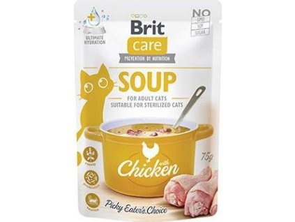 Polévka pro kočky Brit Care, s kuřecím, 75 g