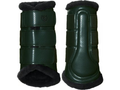 Kamaše drezurní Deep Olivine Equestrian Stockholm, s beránkem, pár, dark green