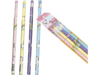 Tužky s gumou Unicorn Equipage, 4 ks