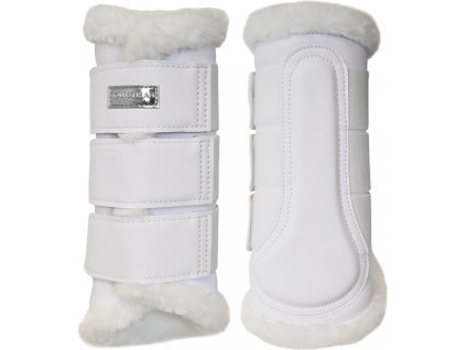 Kamaše drezurní Equestrian Stockholm, s beránkem, pár, white/silver