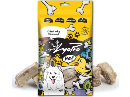 Pochoutka pro psy Lyopro, mrazem sušené kuřecí krky, 50 g