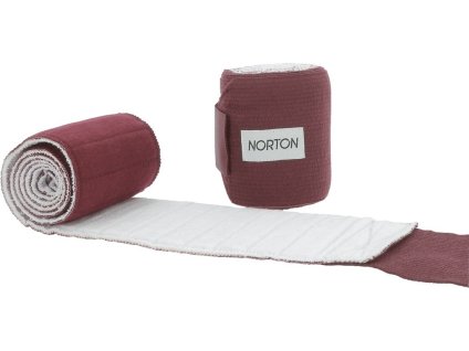 Bandáže elastické 2v1 NORTON, pracovní, 1,5 m, pár, burgundy