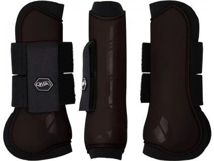 Kamaše přední QHP, pár, hnědé (Velikost SHETTY)