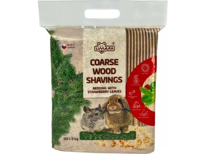 Podestýlka pro hlodavce LIMARA PLUS,  hoblinová s jahodníkem, 50 l, 2 kg