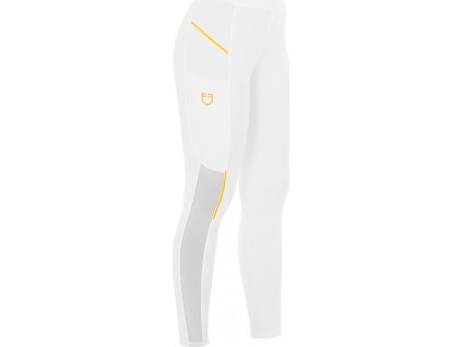 Legíny jezdecké Micro Mesh Equestro, s gripem, dámské, bílé