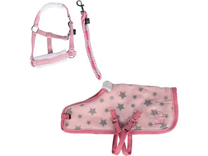 Set Star pro Cuddle Pony HKM, rose with stars design