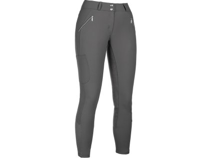 Rajtky jezdecké Lia HKM, s celokoženým sedem, vyšším pasem, grey