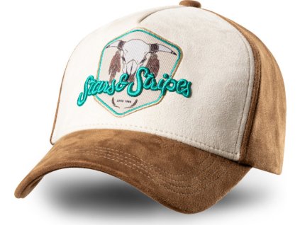 Kšiltovka Buffalo Stars & Stripes, brown/turquoise