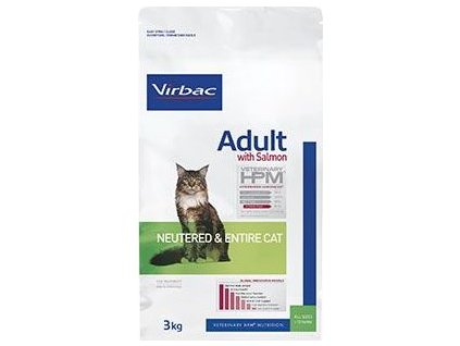 Granule pro kočky Virbac HPM, Adult Salmon Neutered & Entire, 3 kg