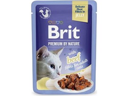 Kapsička pro kočky Brit Premium Cat D Fillets in Jelly with Beef, 85 g