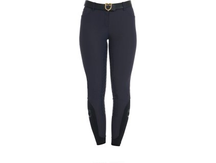 Rajtky jezdecké Fleece Equestro, s gripem, vyšším pasem, zimní, dámské, navy blazer