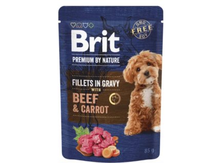 Kapsička pro psy Brit Premium Fillets Gravy Beef & Carrot, 85 g